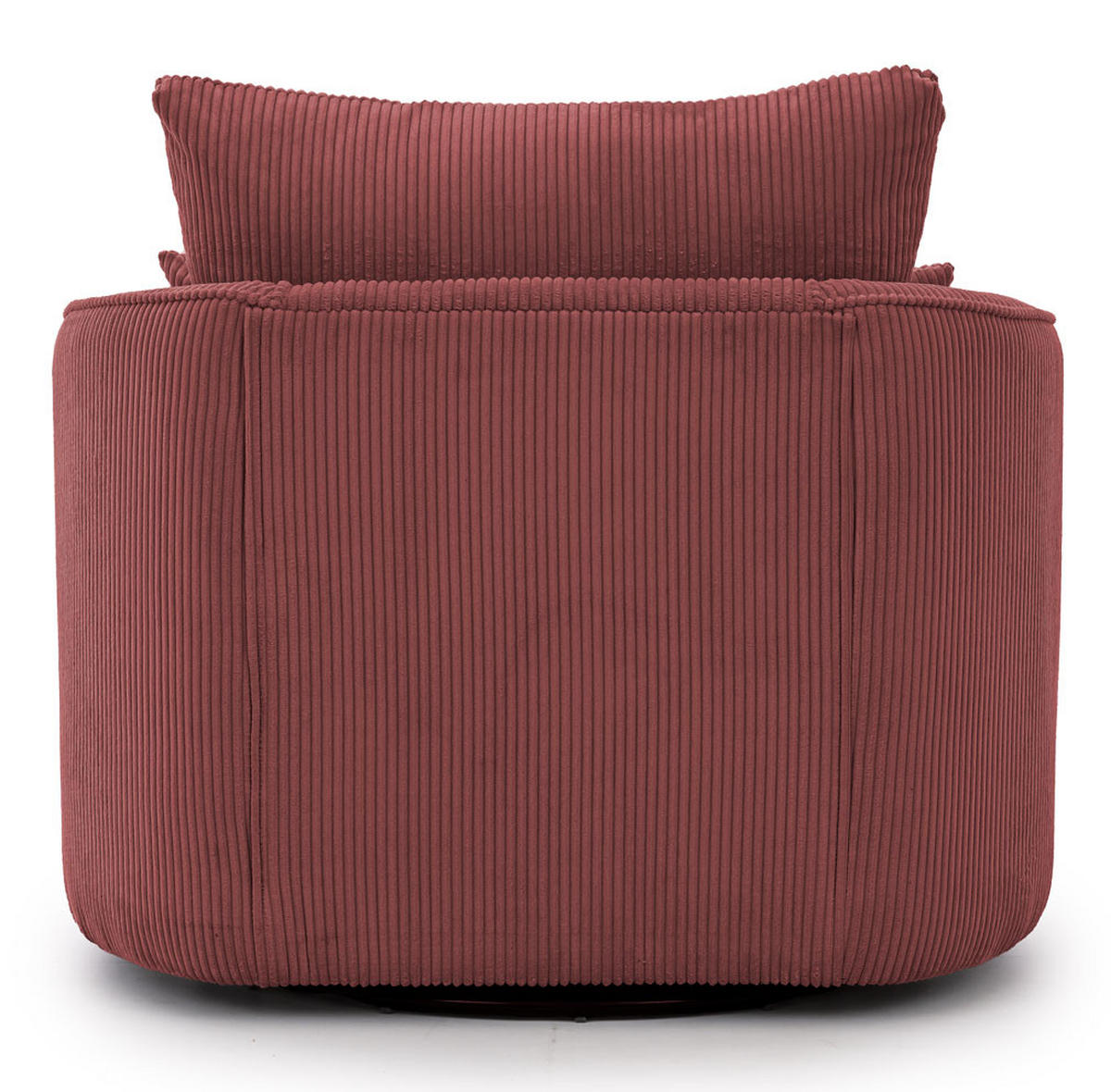 DREHSESSEL Ted aus Terrakotta Cord-Stoff - Terra cotta/Schwarz, Holz/Textil (107/94/100cm) - S-Style Möbel