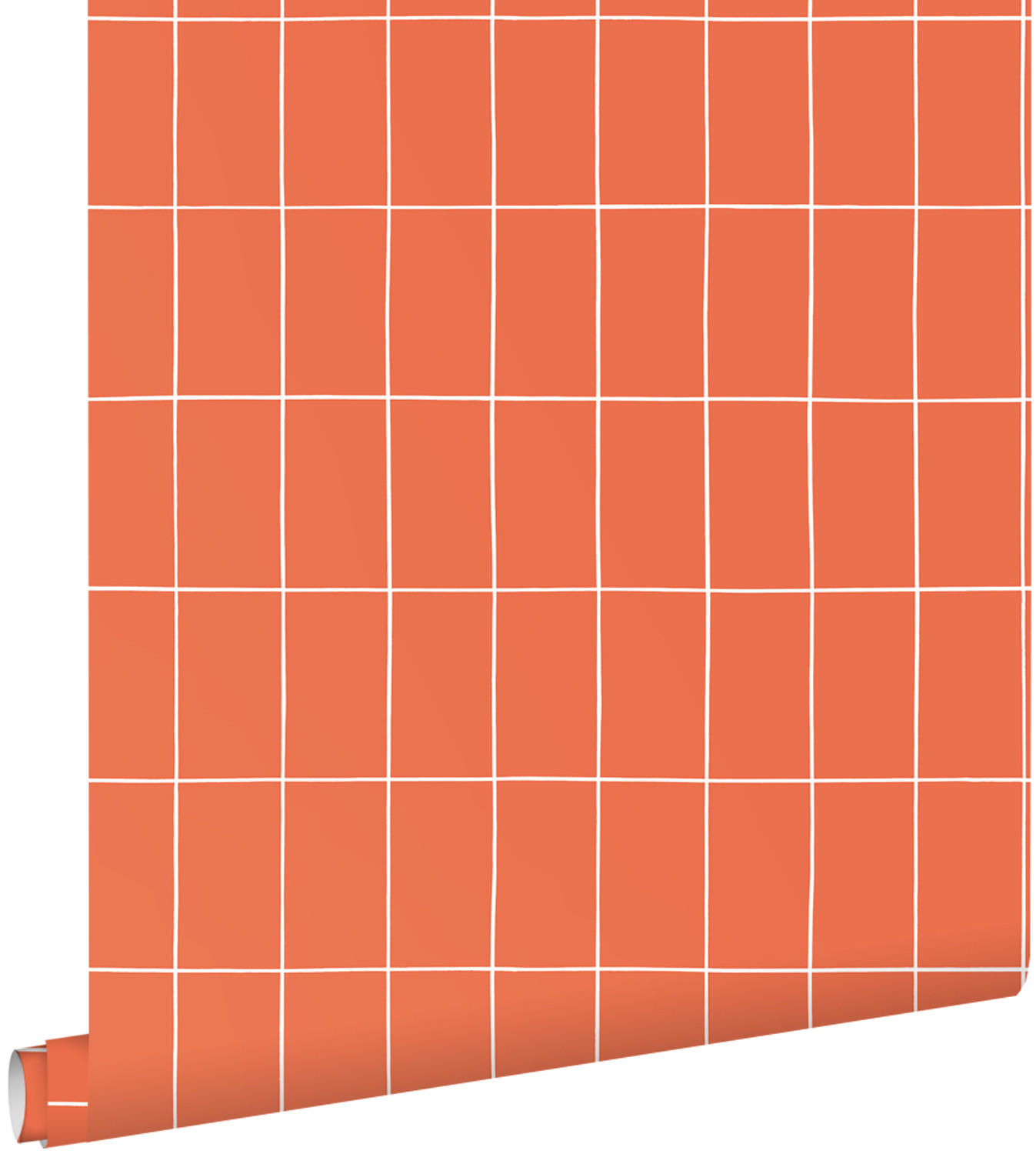 TAPETE kleine Fliesen 50 x 900 cm - Orange, Papier (50/900cm) - ESTAhome