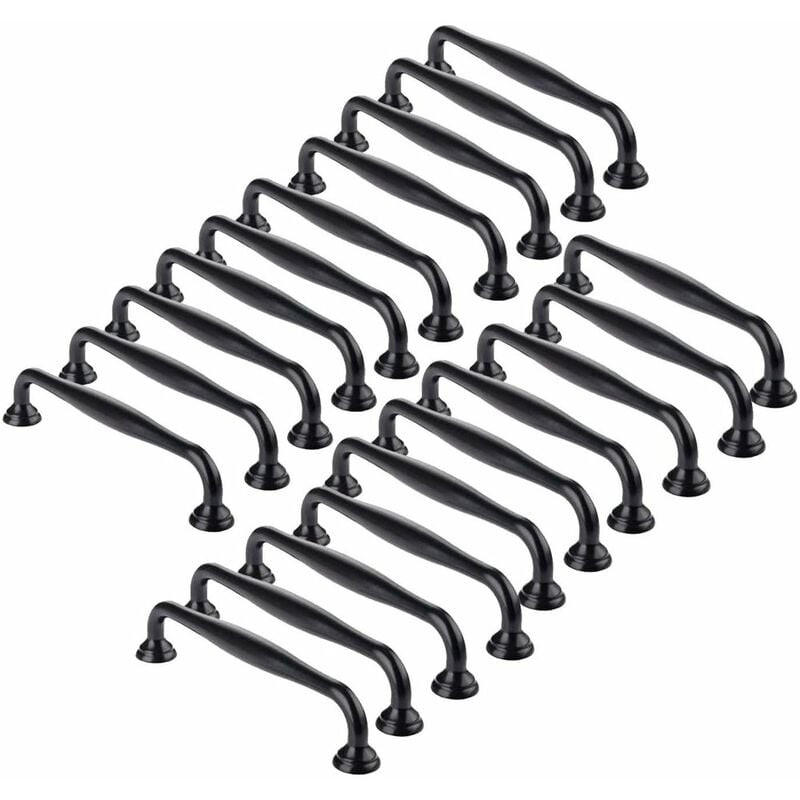MÖBELGRIFF Schwarz 20er-Set 96 mm - Schwarz, Metall (1.8/3/11.5cm)