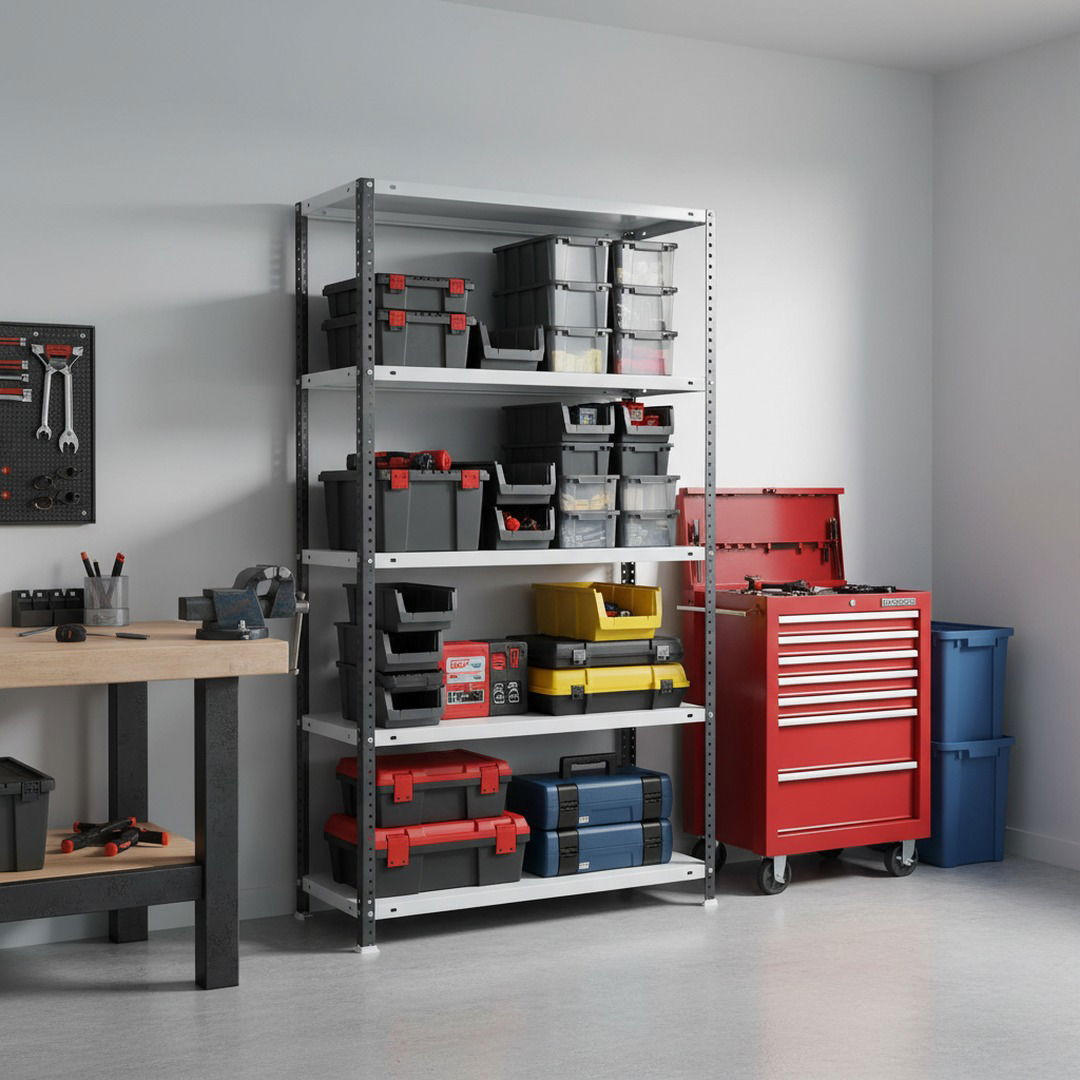 SCHRAUBREGAL PANDA TALL | HxBxT 200x110x50cm | 5 Fachböden | Fachlast 90kg | Anthrazit-Weiß - Anthrazit, Metall (110/200/50cm) - PROREGAL