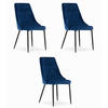 ESSZIMMERSTUHL 3-er Set IMOLA marineblauer Sitz - Dunkelblau, Textil (49.5/88/55.5cm) - Valora