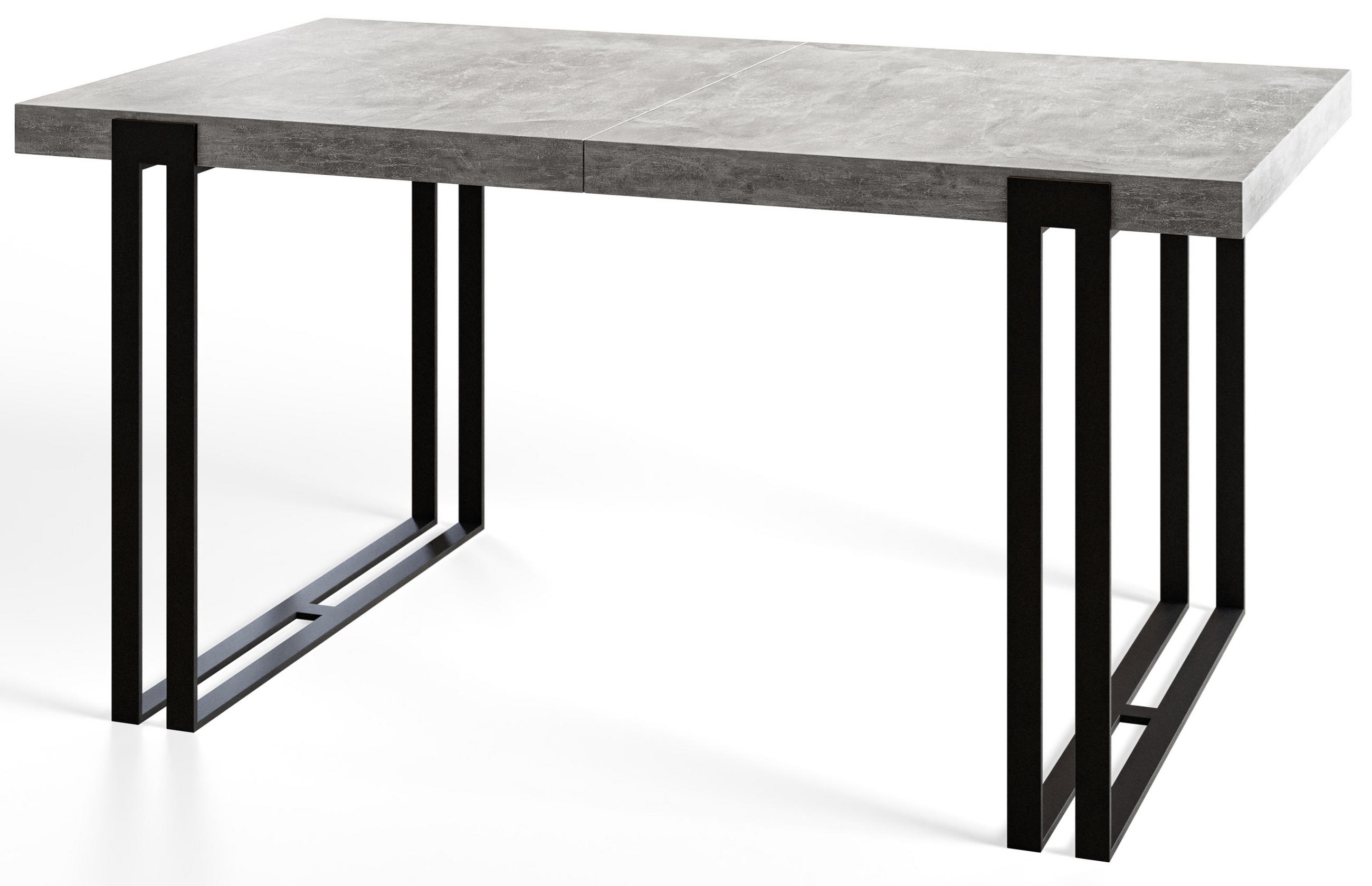 ESSZIMMERTISCH ROSA 200X90X77 cm, Farbe: Hellgrau, mit Metallbeinen in Farbe Schwarz - Schwarz/Grau, Holzwerkstoff (200/90/77cm) - Alpi-Möbel