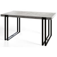 ESSZIMMERTISCH ROSA 200X90X77 cm, Farbe: Hellgrau, mit Metallbeinen in Farbe Schwarz - Schwarz/Grau, Holzwerkstoff (200/90/77cm) - Alpi-Möbel
