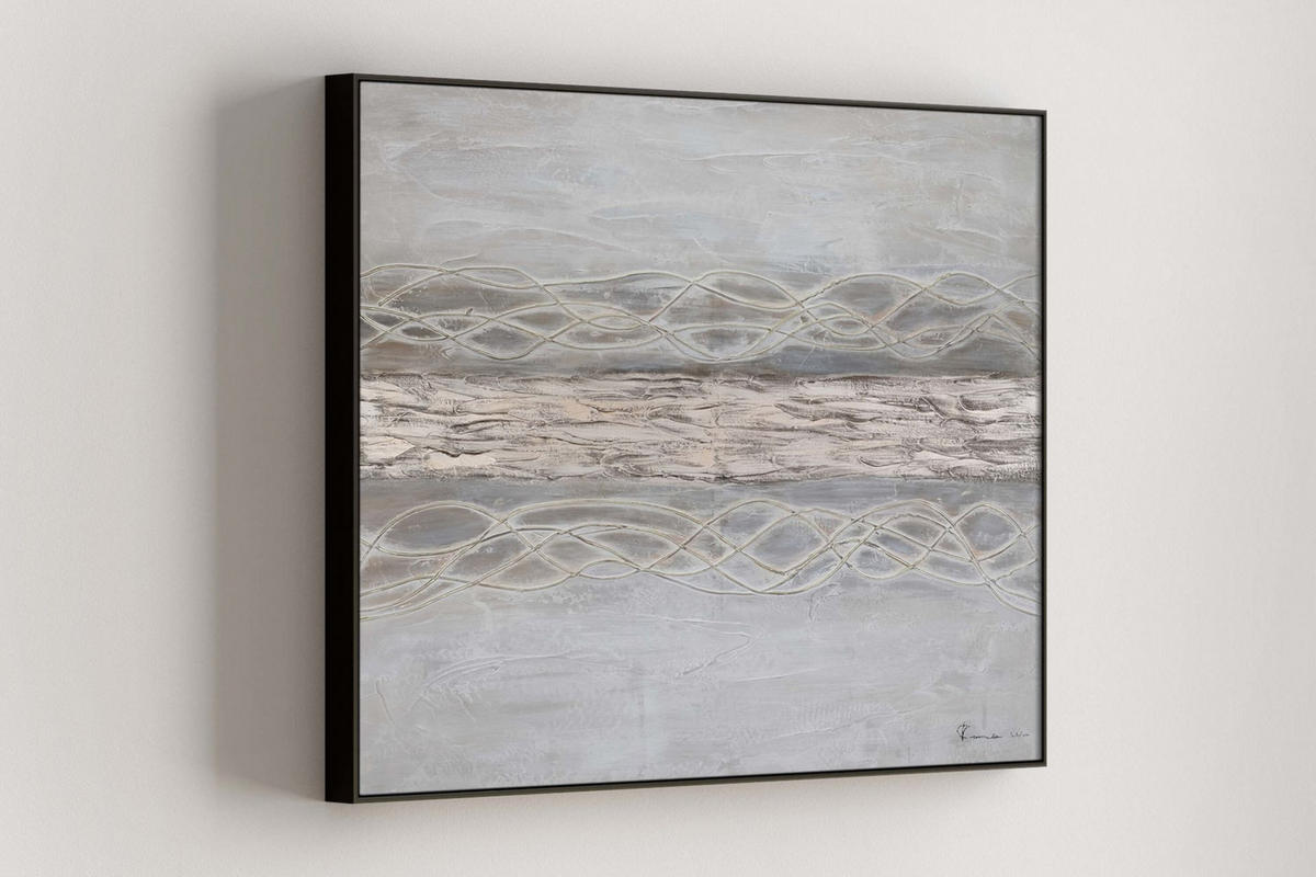 RUČNĚ MALOVANÝ AKRYLOVÝ OBRAZ HNĚDÝ/BÉŽOVÝ, 100/75 CM - hnědá/béžová, dřevo/textil (100/75cm) - KUNSTLOFT