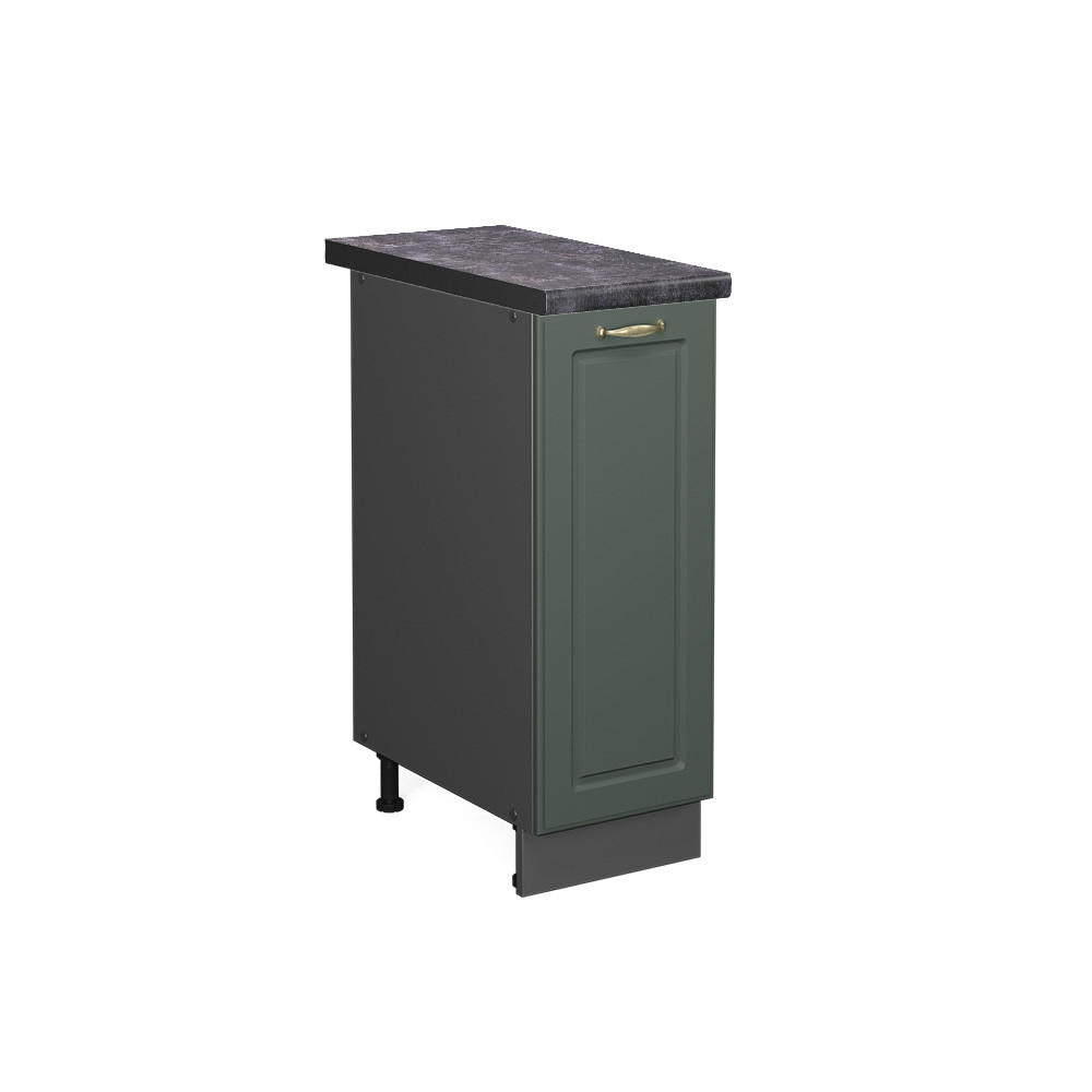APOTHEKERUNTERSCHRANK Fame-Line Grün-Gold Landhaus 30 cm, AP Anthrazit - Anthrazit/Grün, Holzwerkstoff (30/82/60cm) - Vicco