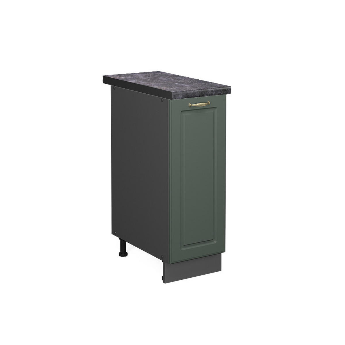 APOTHEKERUNTERSCHRANK Fame-Line Grün-Gold Landhaus 30 cm, AP Anthrazit - Anthrazit/Grün, Holzwerkstoff (30/82/60cm) - Vicco