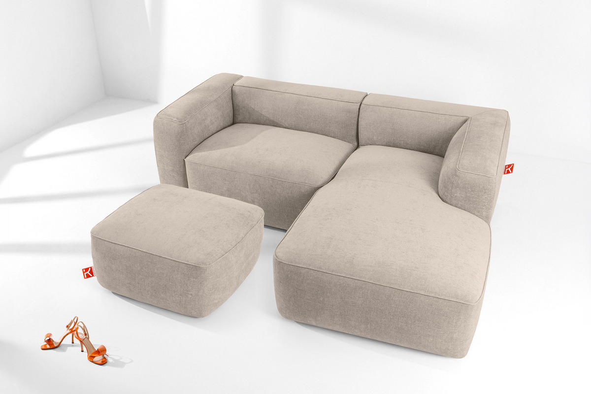 SITZHOCKER FUBBO, Cremig - Creme, Holz/Holzwerkstoff (80/44/80cm) - KONSIMO®