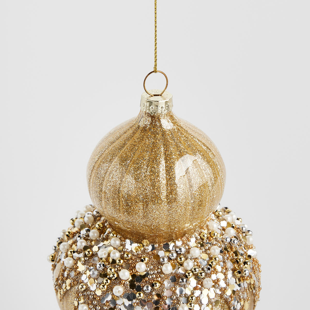 WEIHNACHTSKUGEL Glas CARIN, 8,5x13 cm, Gold, Christbaumkugeln, Weihnachtsdeko Xmas, Christmas Deko - Goldfarben, Glas (8.5/1/13cm) - home&you