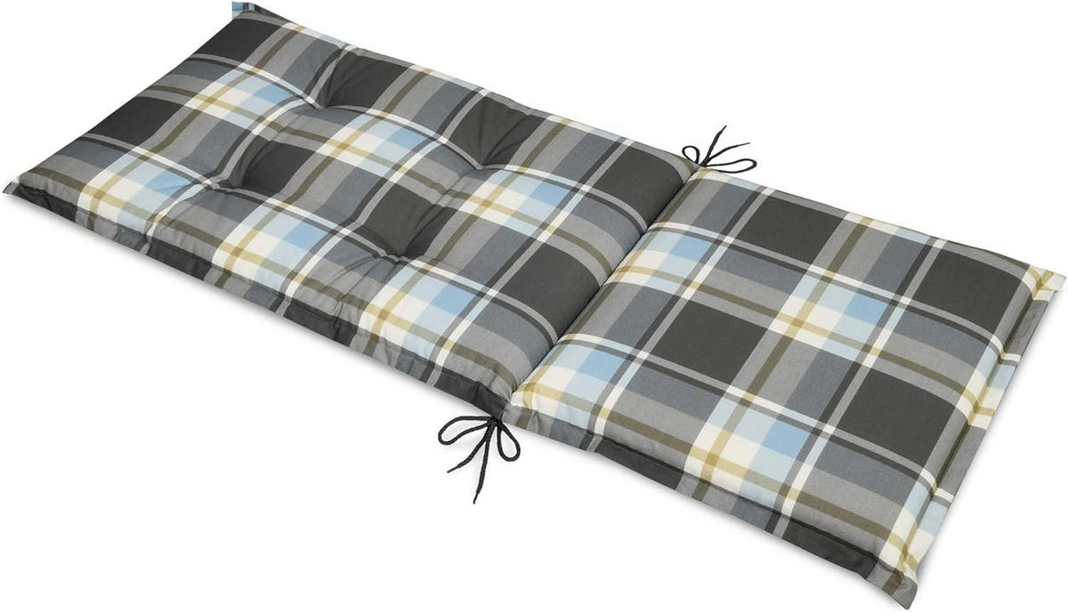 HOCHLEHNERAUFLAGE Sunny BK 120x50x6cm Blau Kariert (2tlg) - Blau, Textil (50/6/120cm) - Beautissu 