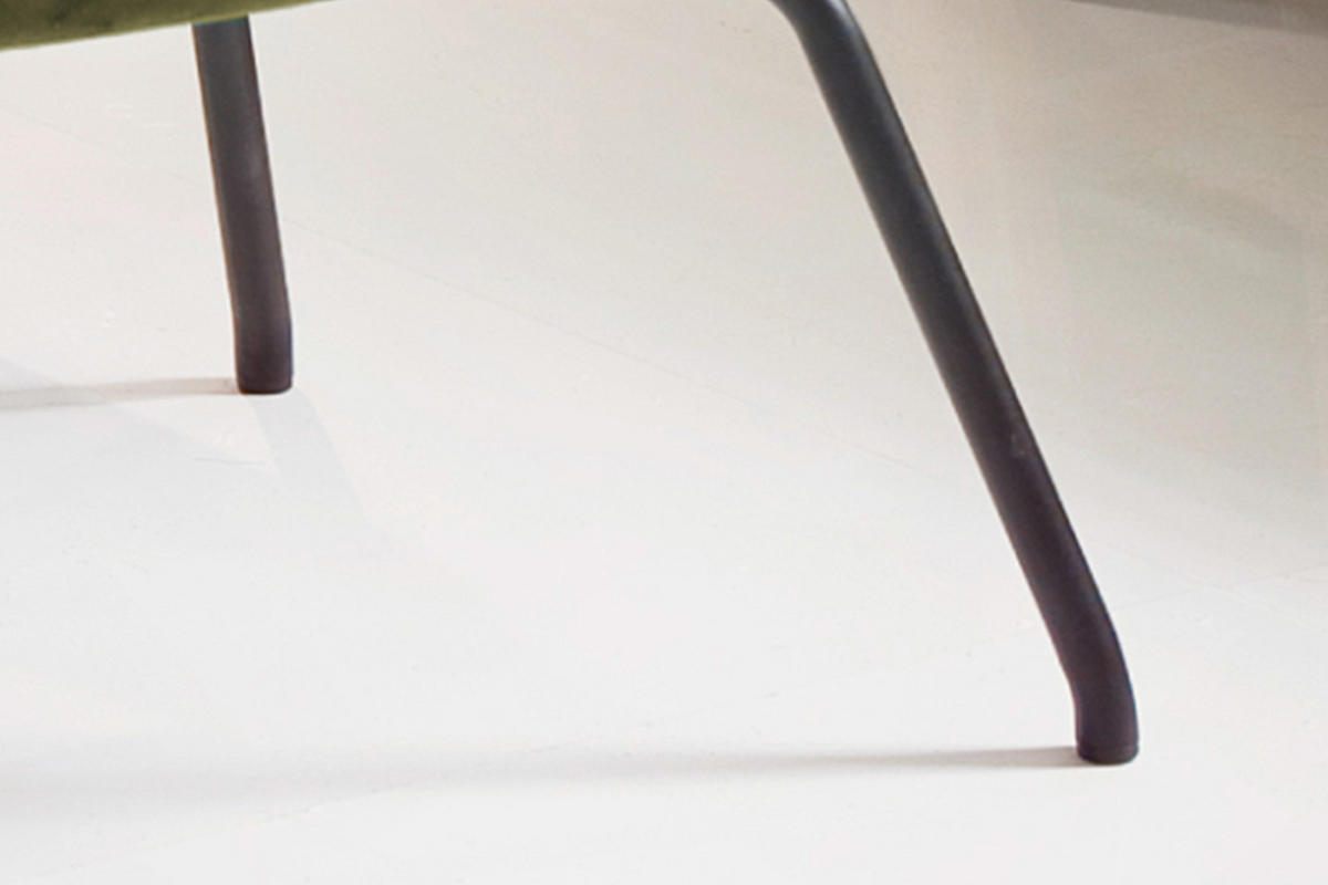 HOCKER LOTTE Grün Velvet - Grün, Textil/Metall (57/44/52cm) - KAWOLA