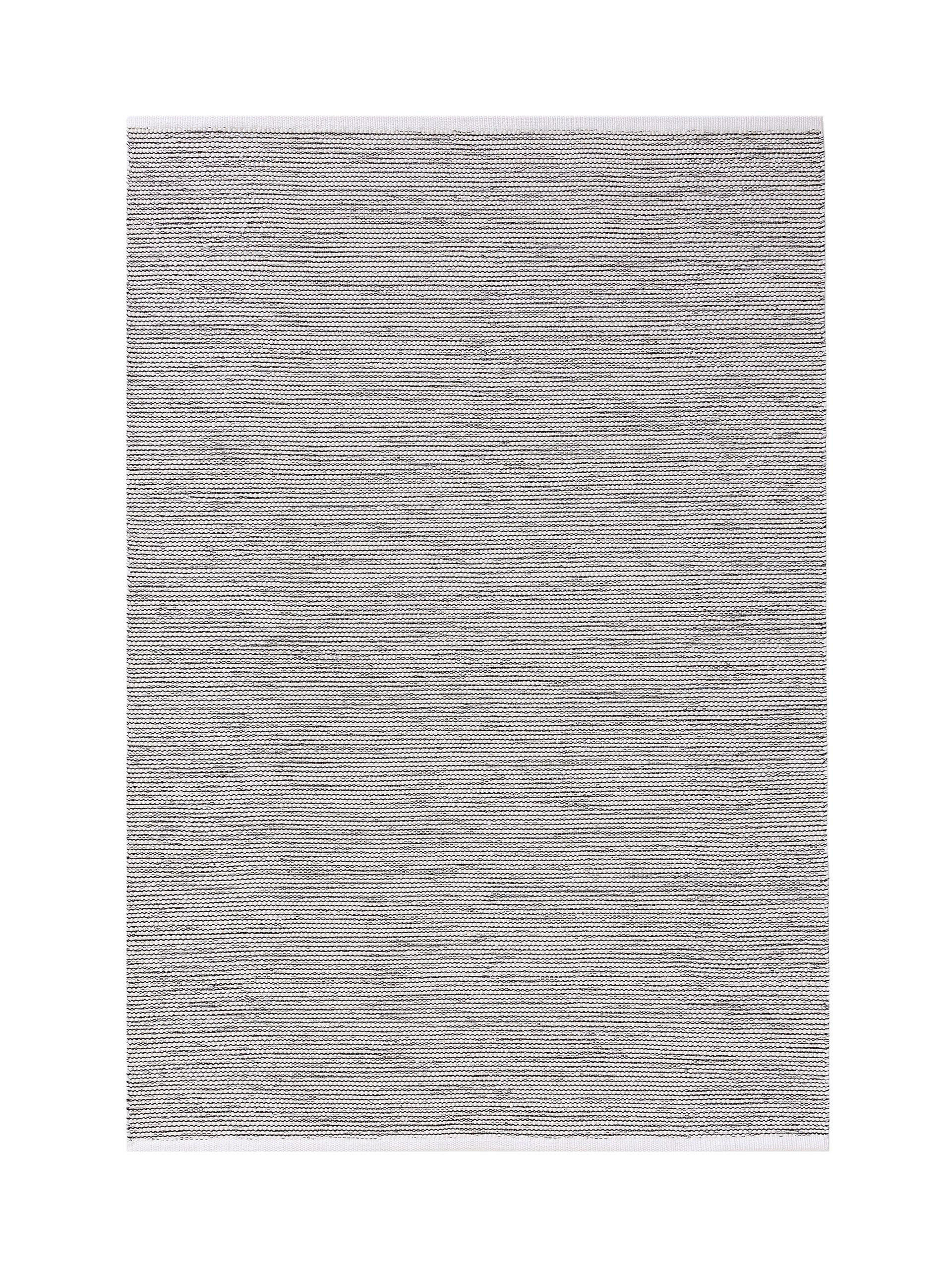 BAUMWOLLTEPPICH Ron handgewebt 60x120 cm - Schwarz, Naturmaterialien/Textil (60/120cm) - benuta