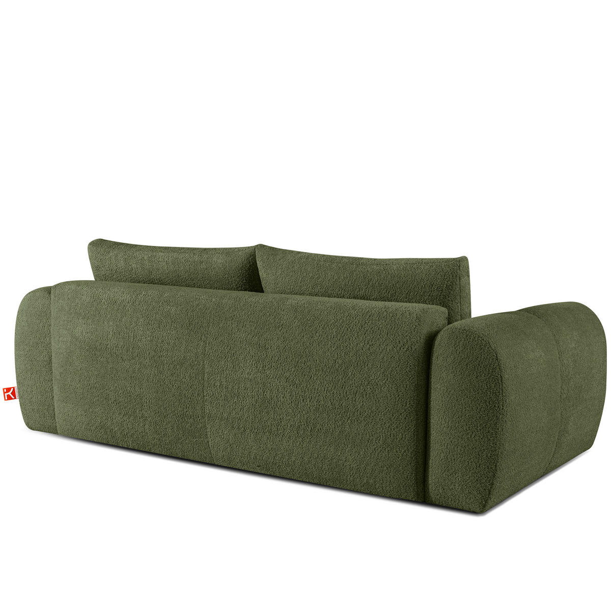 EINZELSOFA LIRA, Olivgrün, Bouclé - Olivgrün, Holz/Holzwerkstoff (256/84/112cm) - KONSIMO®