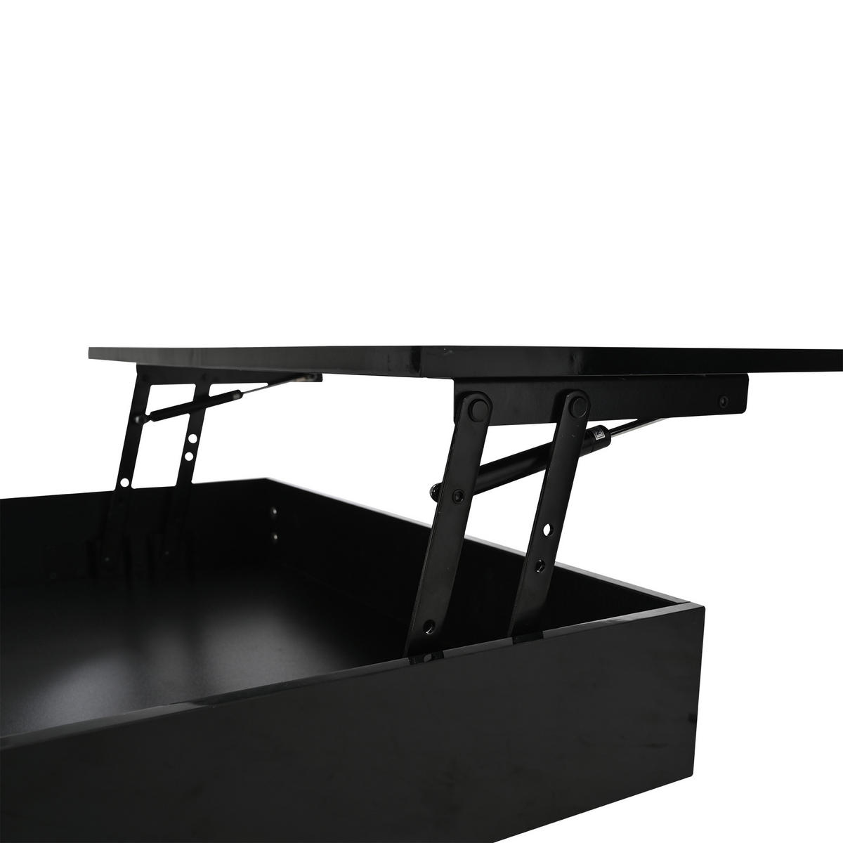 COUCHTISCH in Schwarz Kaffeetisch mit 360° drehbarer Tischplatte und Schublade für Wohnzimmer, B70/T70/H45cm - Schwarz, Holzwerkstoff (60/70/45cm) - STILVORA