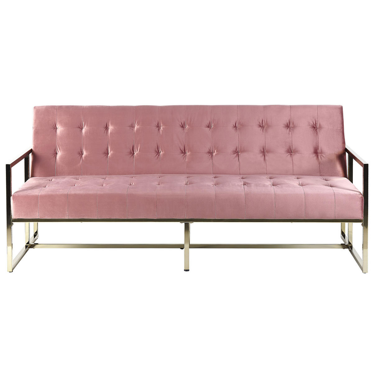 3-SITZER-SCHLAFSOFA Samtstoff Rosa Marstal - Pink, Textil (187/83/78cm) - Beliani