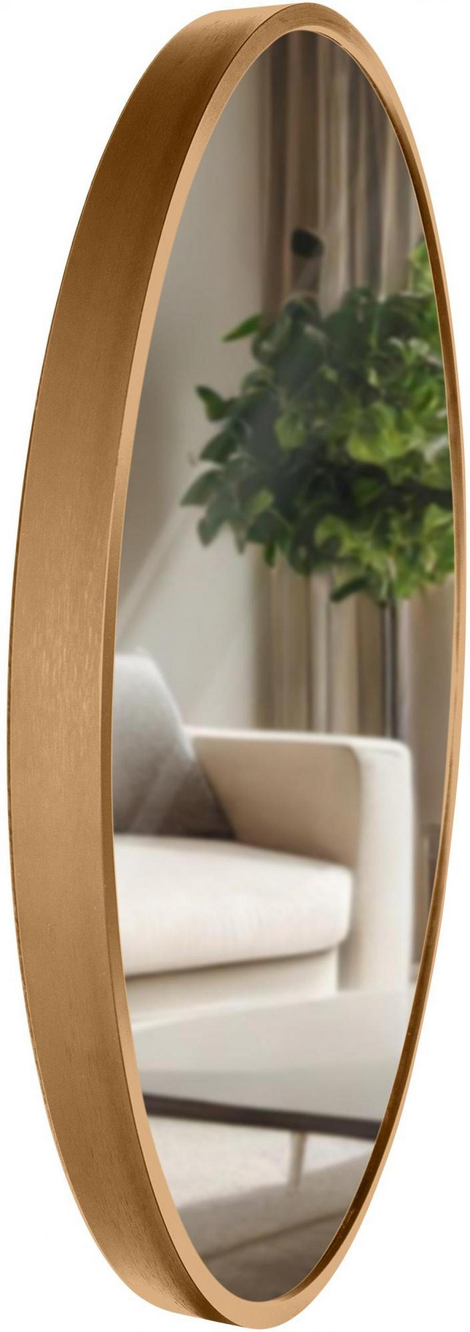WANDSPIEGEL rund 45 cm Metall gold matt - Goldfarben, Metall (45/45/3cm) - CLP
