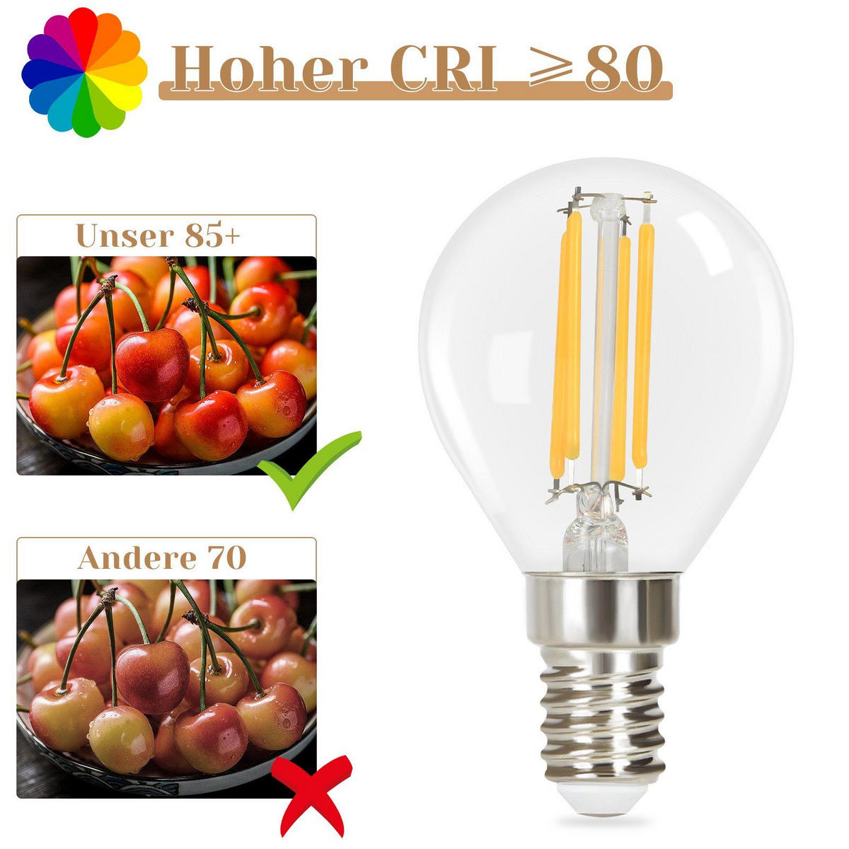 LED-LEUCHTMITTEL Amalfrieda II 8/8/12.5cm(6er-set) - Transparent, Glas (8/12.5cm) - Nettlife