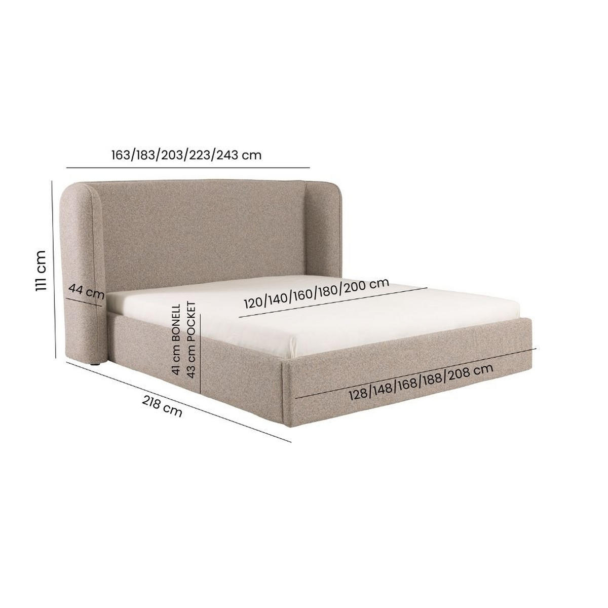 POLSTERBETT Stella mit Bettkasten, ohne Matratze, 180x200 cm, Anthrazit - Anthrazit/Schwarz, Textil (180/200cm) - AN-Moebel 4u