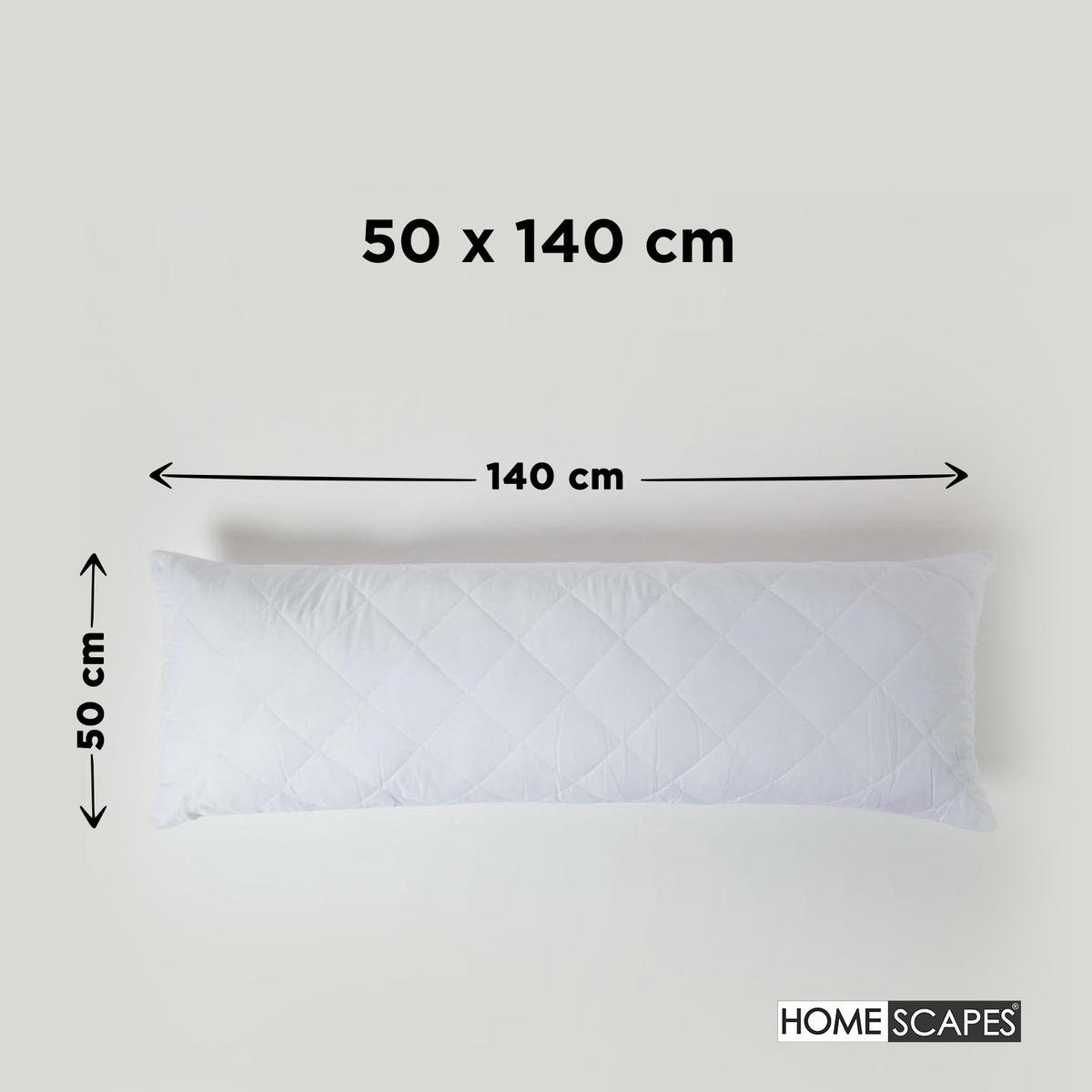 SEITENSCHLÄFERKISSEN-SCHONBEZUG gesteppt, 50/140 cm - Weiß, Textil (50/140cm) - Homescapes