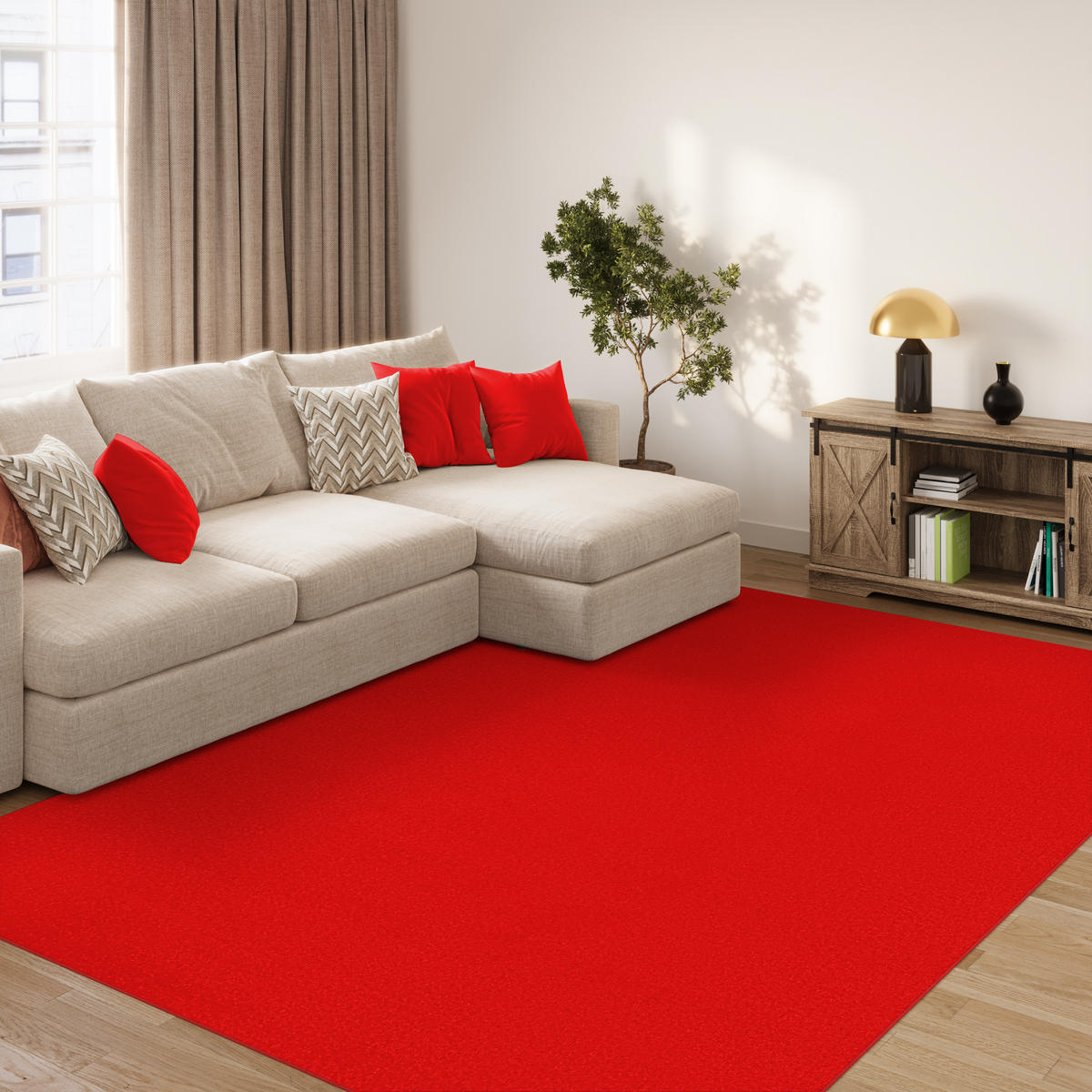 TEPPICH Mono Rot 160/220 cm - Rot, Kunststoff (160/220cm) - Tapiso