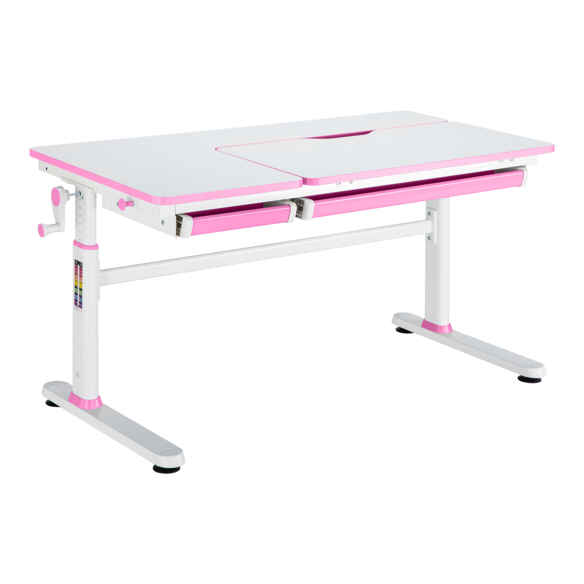 SCHÜLERSCHREIBTISCH Sauda - Pink/Weiß, Holzwerkstoff/Kunststoff (120/76/60cm) - [en.casa]