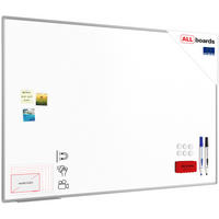 KERAMIKTAFEL, magnetisch, emaliert P3 180x120cm mit Premium EXPO Aluminiumrahmen - Weiß, Metall (180/120/1.6cm) - ALLboards