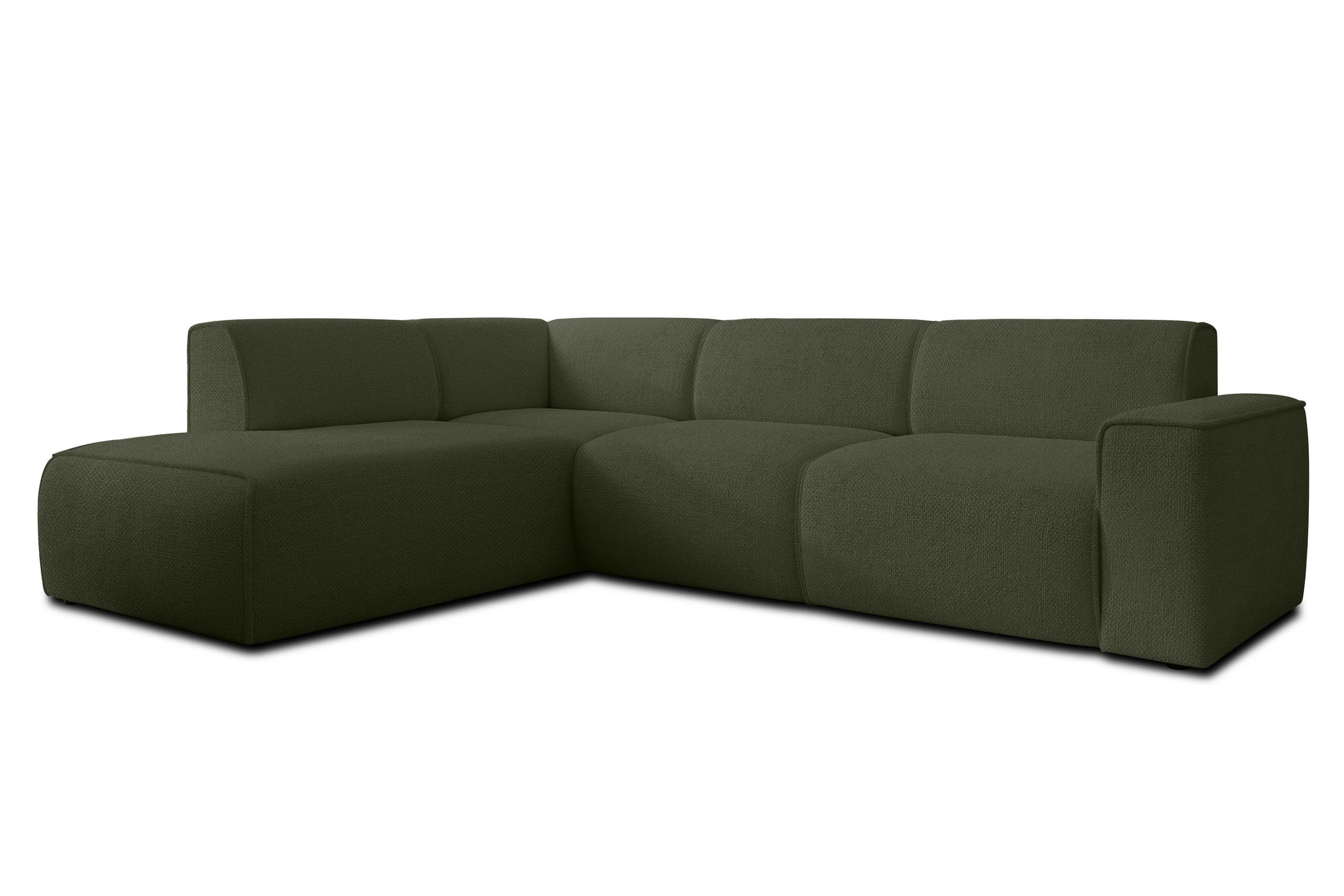 ECKSOFA L Form Didim Grün 292/220/78 cm – großes Sofa stilvoll & bequem L - Schwarz/Grün, Kunststoff/Textil (220/292cm) - AX Living