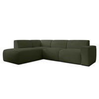 ECKSOFA L Form Didim Grün 292/220/78 cm – großes Sofa stilvoll & bequem L - Schwarz/Grün, Kunststoff/Textil (220/292cm) - AX Living