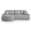 ECKSOFA Teddy L Grau, Bouclé-Stoff, links - Schwarz/Grau, Textil (270/170cm) - Beautysofa