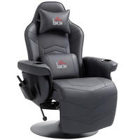 GAMINGSESSEL DE-06366 Massagefunktion, 150° neigbar Schwarz - Schwarz, Metall (82.5/111.5/78cm) - ComfortXL