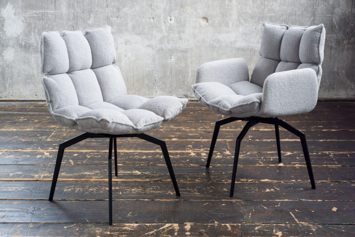 ESSZIMMERSTUHL BARO Grau Webstoff Drehbar (360°) (1er-Set) - Grau, Kunststoff/Textil (59/86/65cm) - KAWOLA