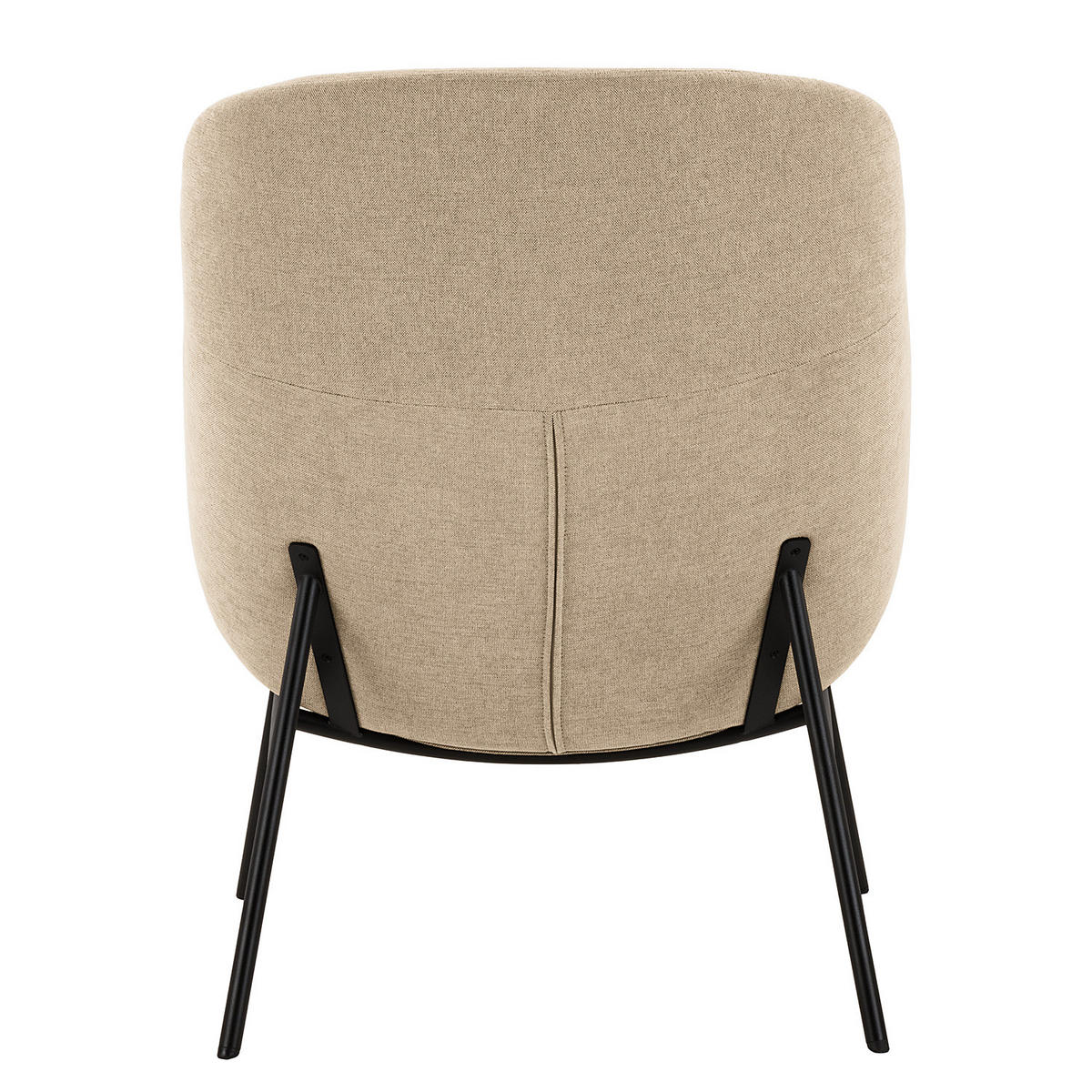 SESSEL - Beige/Schwarz, Textil/Metall (73/102/92cm) - home24