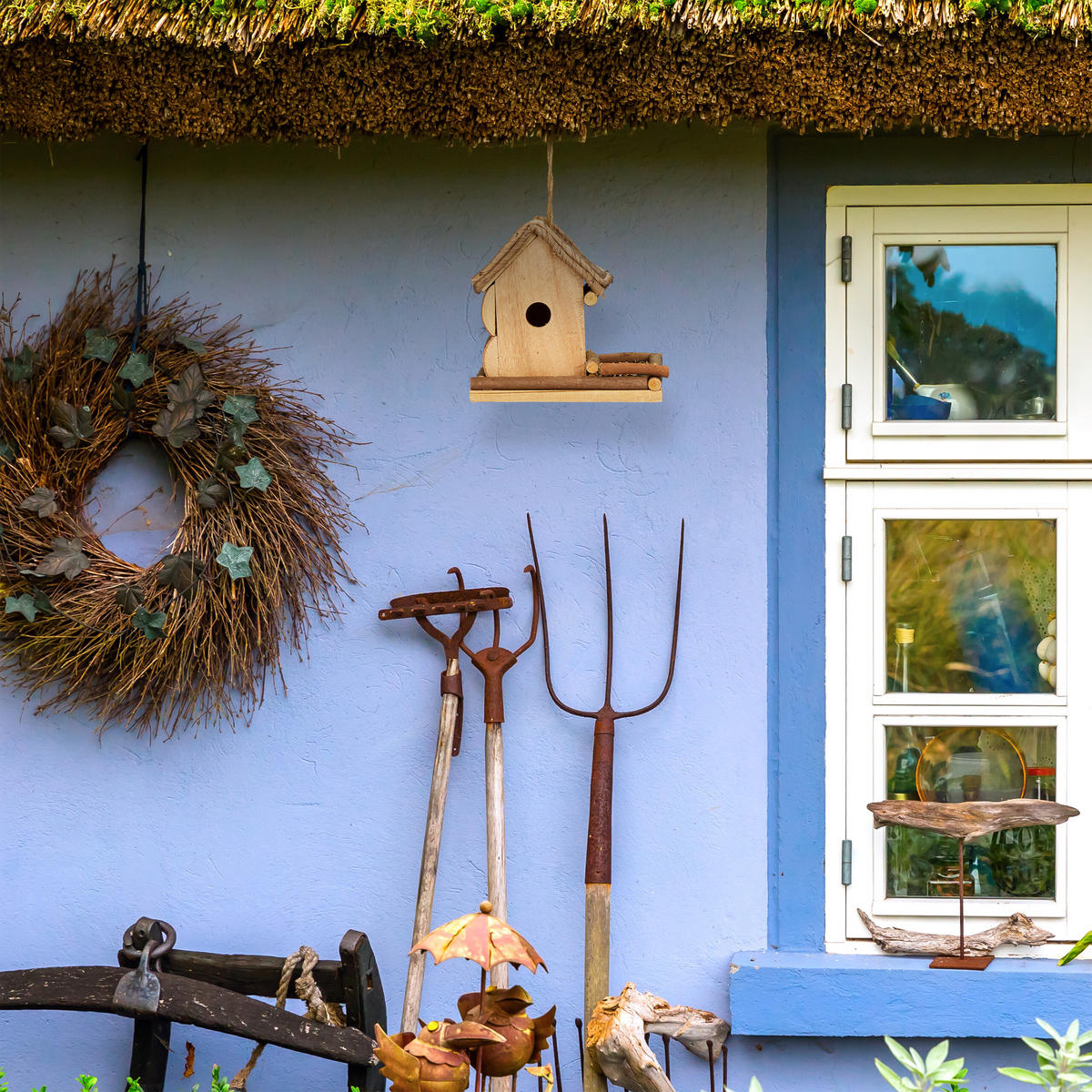 DEKO-VOGELHAUS - Braun, Holz (21/21/12.5cm) - Relaxdays
