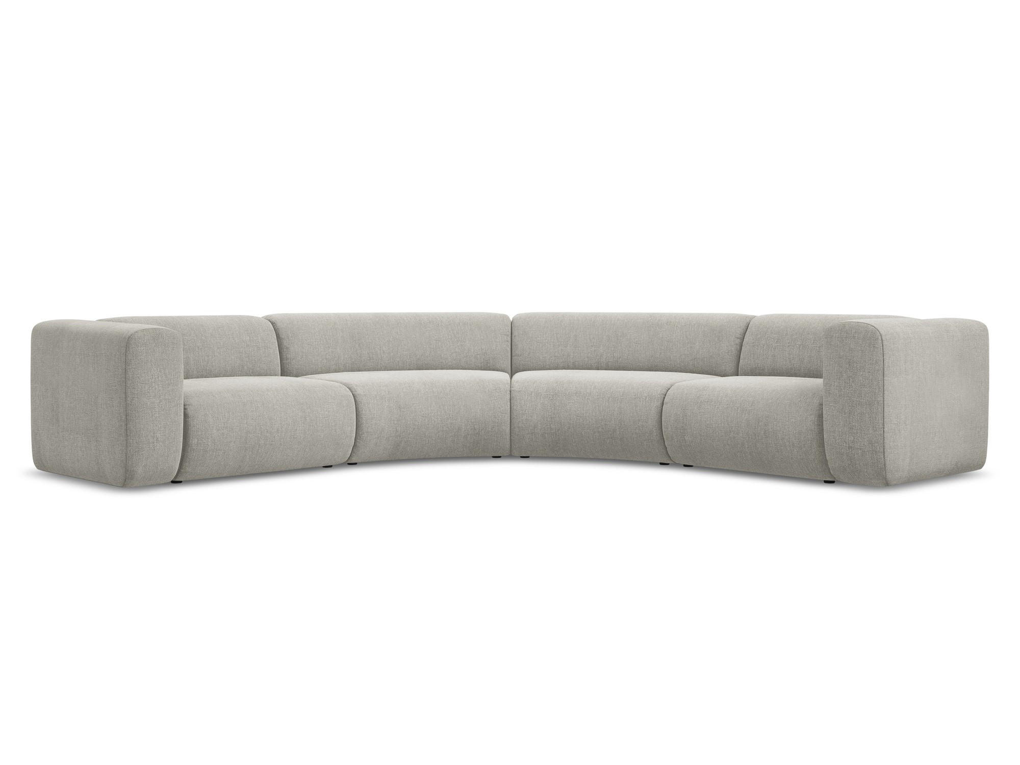 ECKSOFA Chenille Stoff Beige - Beige/Schwarz, Kunststoff/Textil (318/318cm) - Makamii