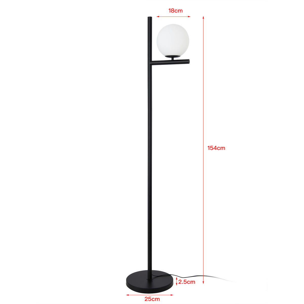 STEHLEUCHTE Aberdaron - Weiß, Metall (25/25/154cm) - lux.pro