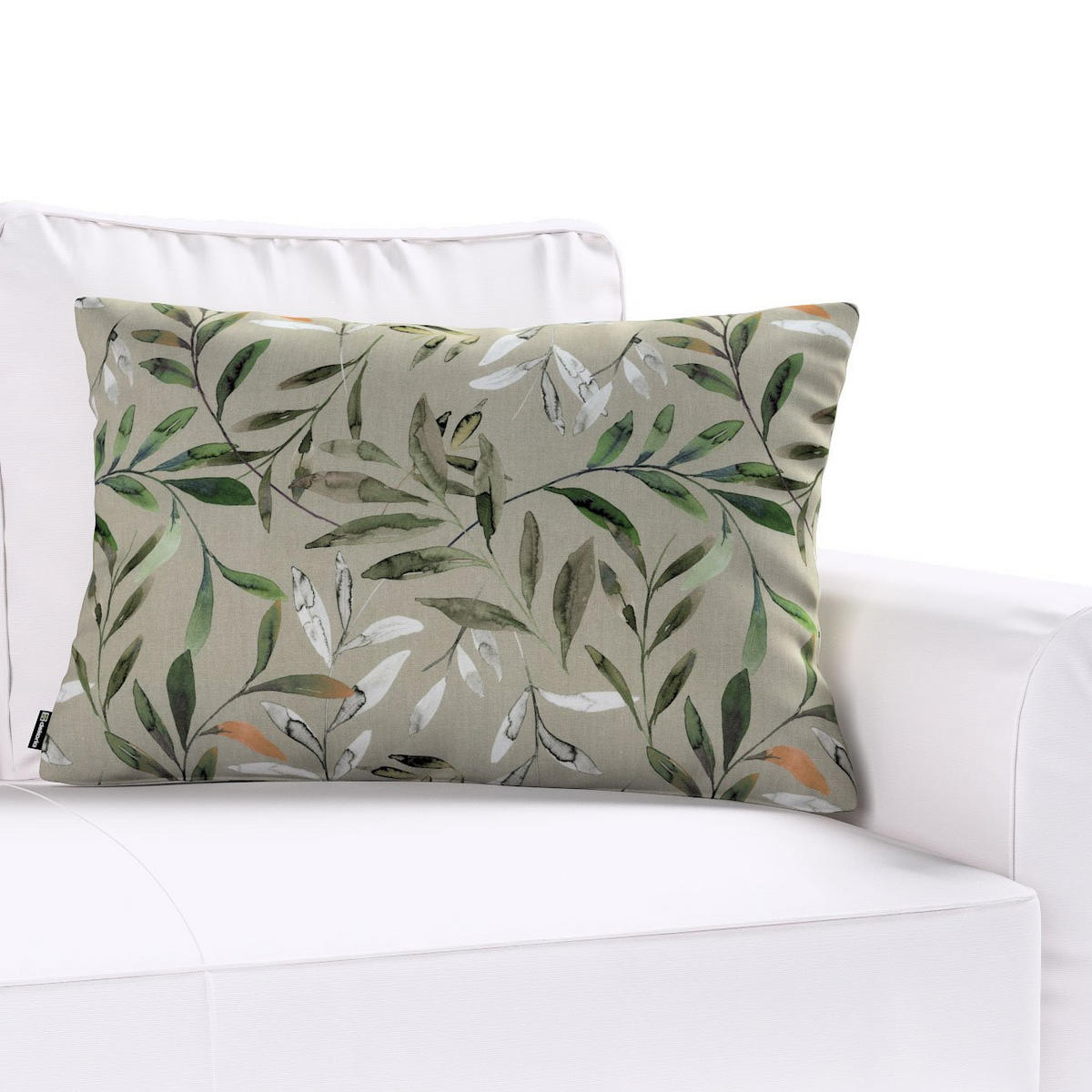 KISSENHÜLLE Eden grau und grün, 60x40cm - Grau, Textil (60/40cm) - Dekoria