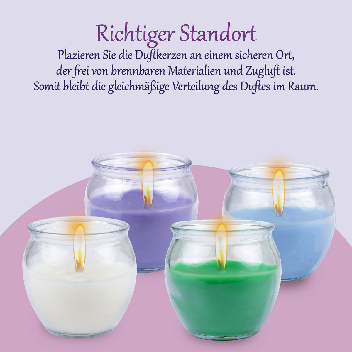 DUFTKERZEN "Selection" - 4 Kerzen im Mix Floral - Lila/Multicolor, Naturmaterialien (5.8/6cm)