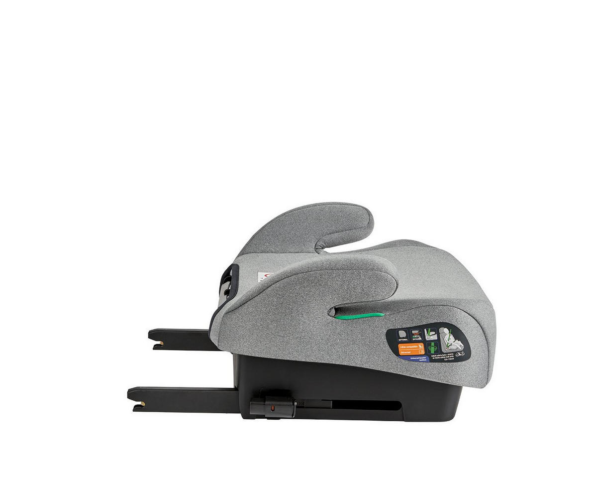 SITZERHÖHUNG i-Boost grau i-Size (125-150cm) ISOFIX Rückenlehne - Hellgrau, Kunststoff (44/36/41cm) - Kikka boo