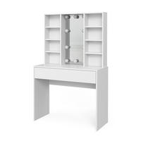 SCHMINKTISCH Alexa Weiß 93 cm mit LED Beleuchtung - Weiß, Holzwerkstoff (93/147/40cm) - Vicco