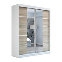 SCHWEBETÜRENSCHRANK 180 CM KRINO Farbe: Weiß / sonoma / sonoma - Weiß/Braun, Holzwerkstoff (180/215/59.5cm) - A&J MöbelLand