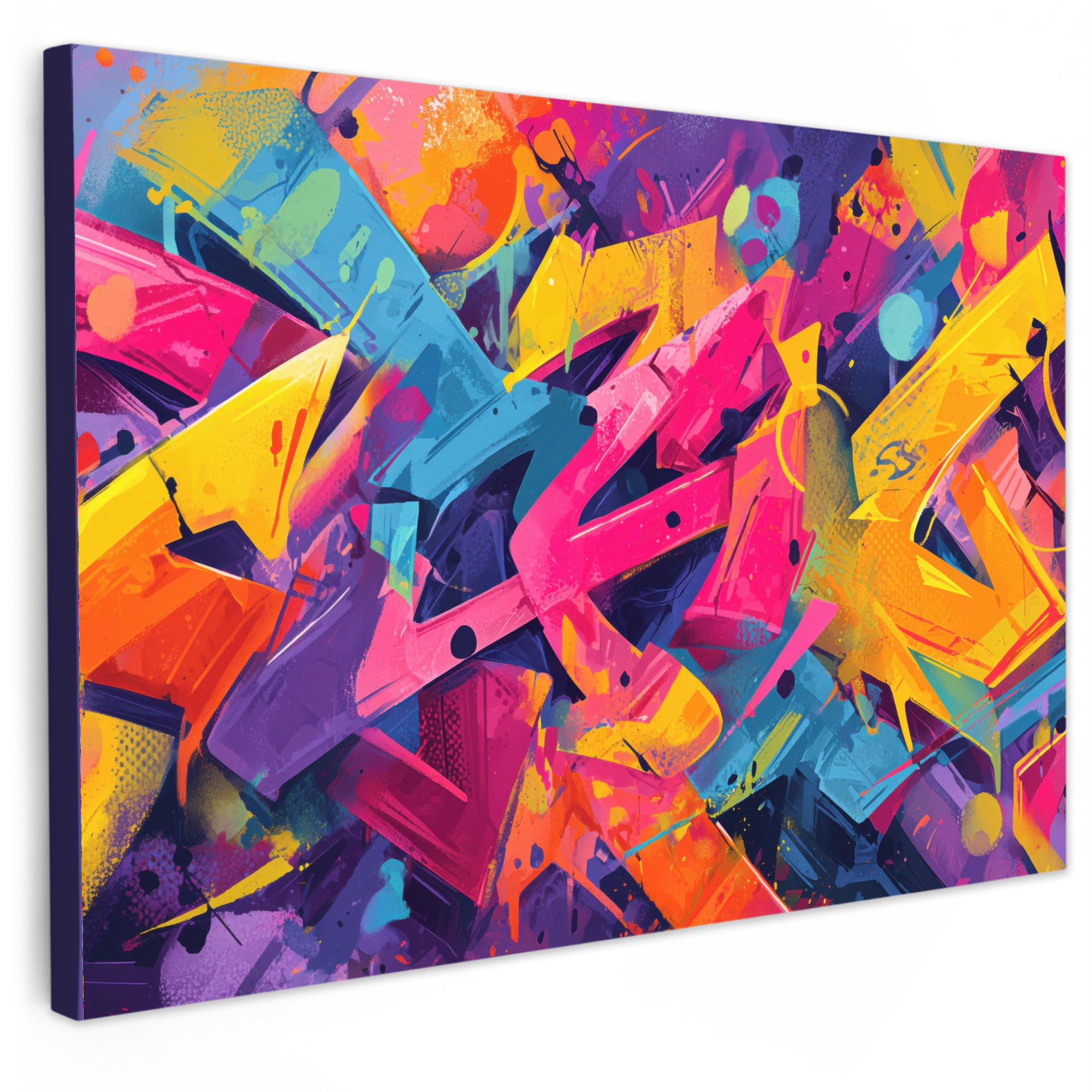 MuchoWow OBRAZ NA PLÁTNĚ Abstraktní - tvary - barevné 120x80 cm