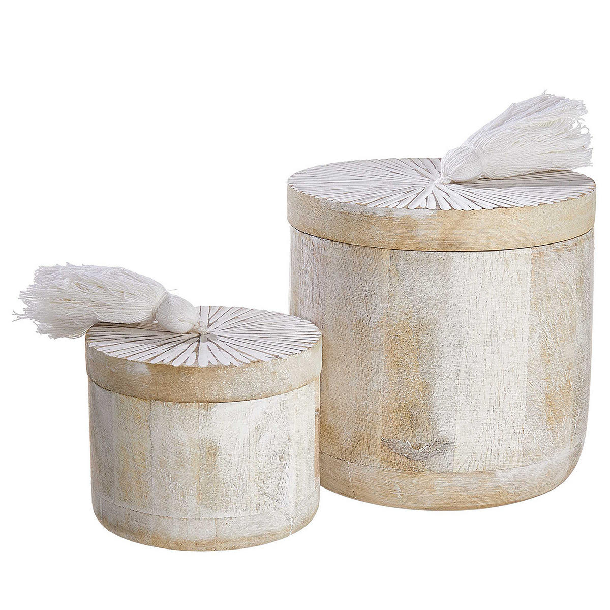 AUFBEWAHRUNGSDOSE Bondi - Weiß, Holz (11/9/11cm) - Butlers