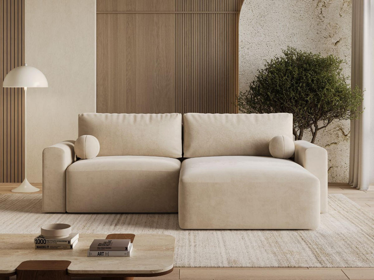 ECKSOFA Aurora Beige - Beige, Holz/Textil (259/145cm) - Graingold