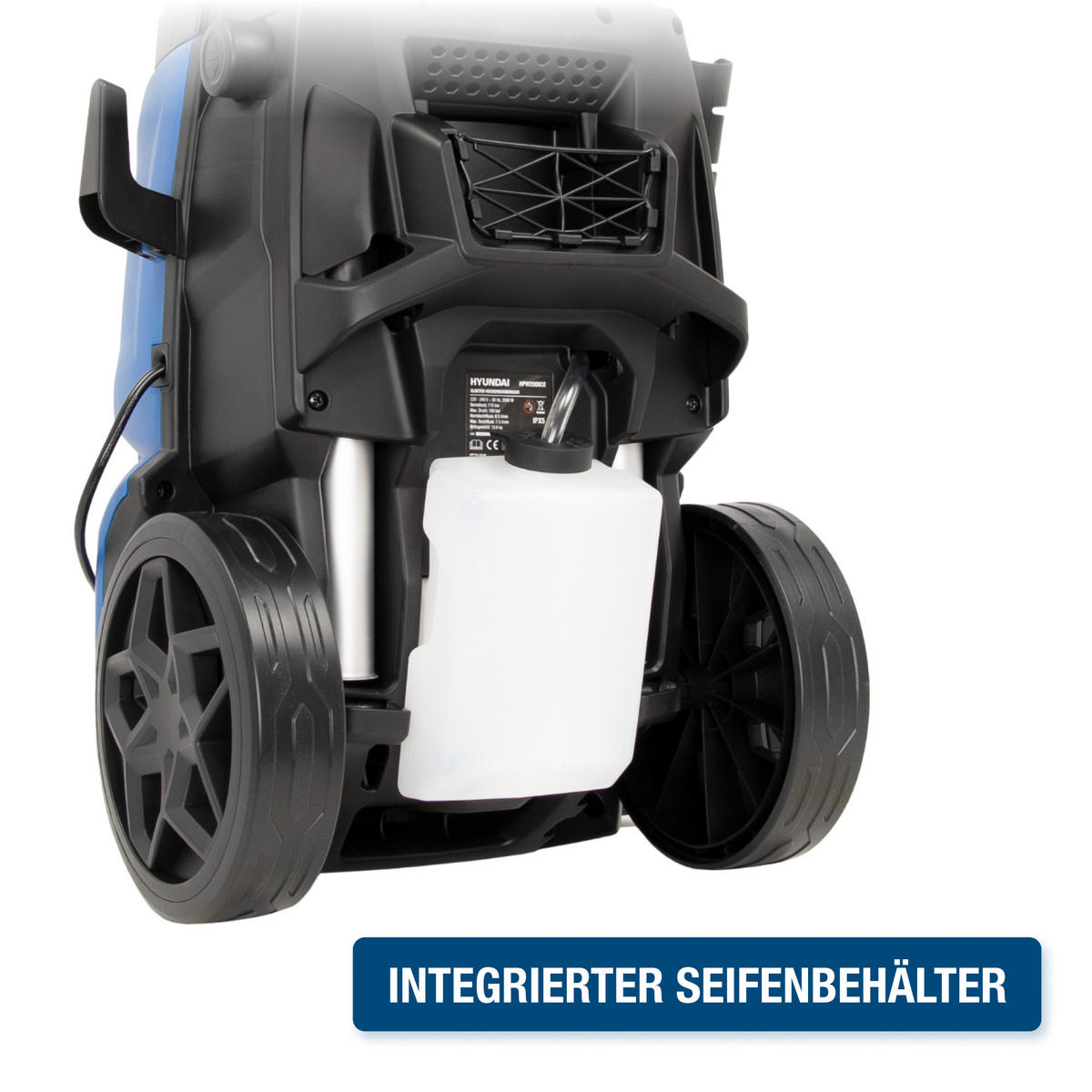 ELEKTRO-HOCHDRUCKREINIGER HPW2000CE (2000W, 160bar, 450 l/h, Schlauchtrommel, Blau) - Blau, Kunststoff (32/93/36cm) - HYUNDAI