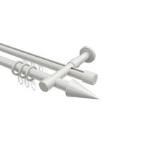 RUNDROHR-INNENLAUF-GARDINENSTANGEN-SET Prestige Savio 320 cm (geteilt in 2 x 160 cm), 2-läufig, 20 mm Ø Weiß - Weiß, Metall (320cm) - INTERDECO