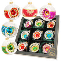 CHRISTBAUMKUGELN Reflex Retro Mehrfarbig 8cm (Glas / 9 Stk.) - Multicolor, Glas (8/8/8cm) - Krebs Glas Lauscha