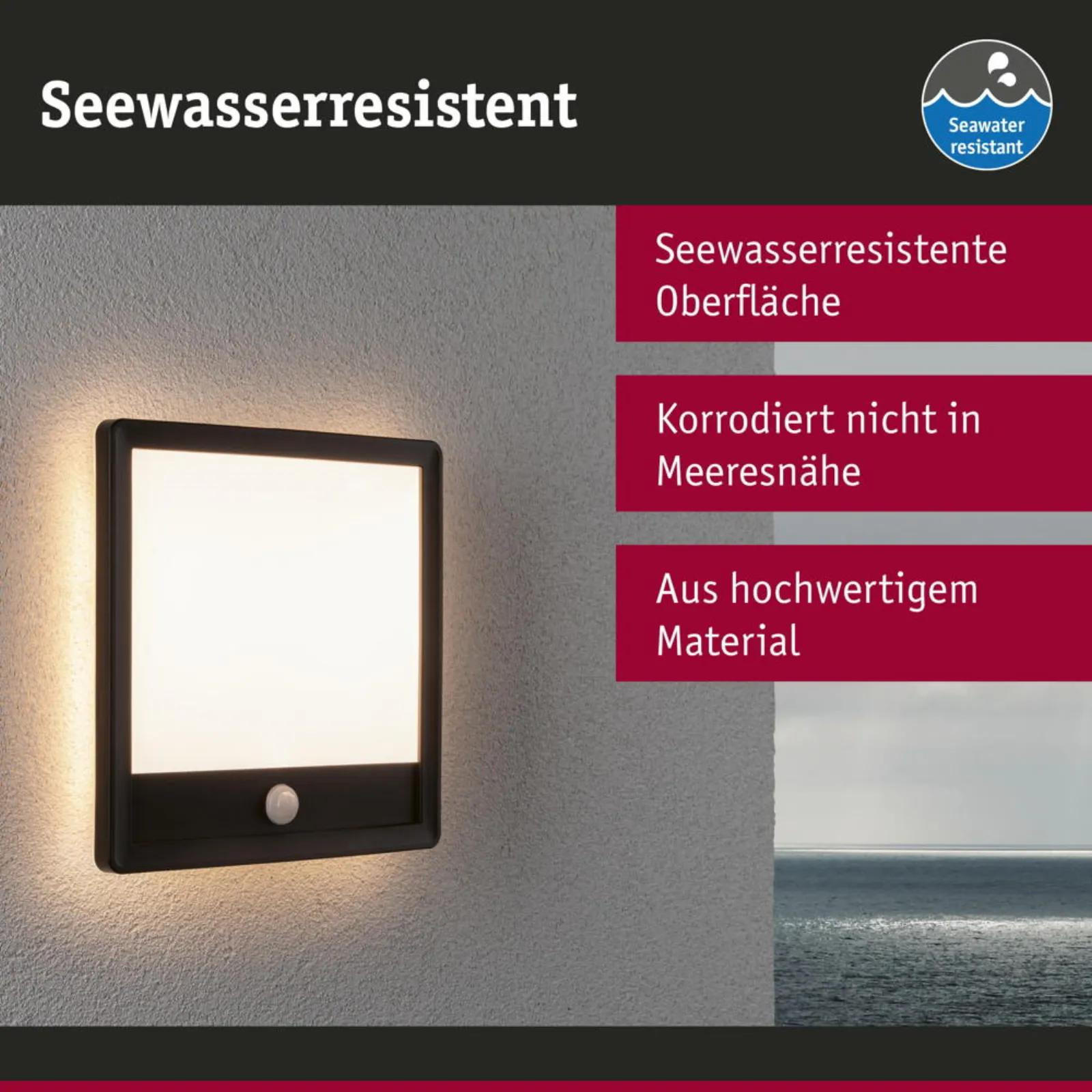 AUSSENLEUCHTE MIT BEWEGUNGSMELDER - Schwarz, Kunststoff (25/4.7/25cm) - Paulmann