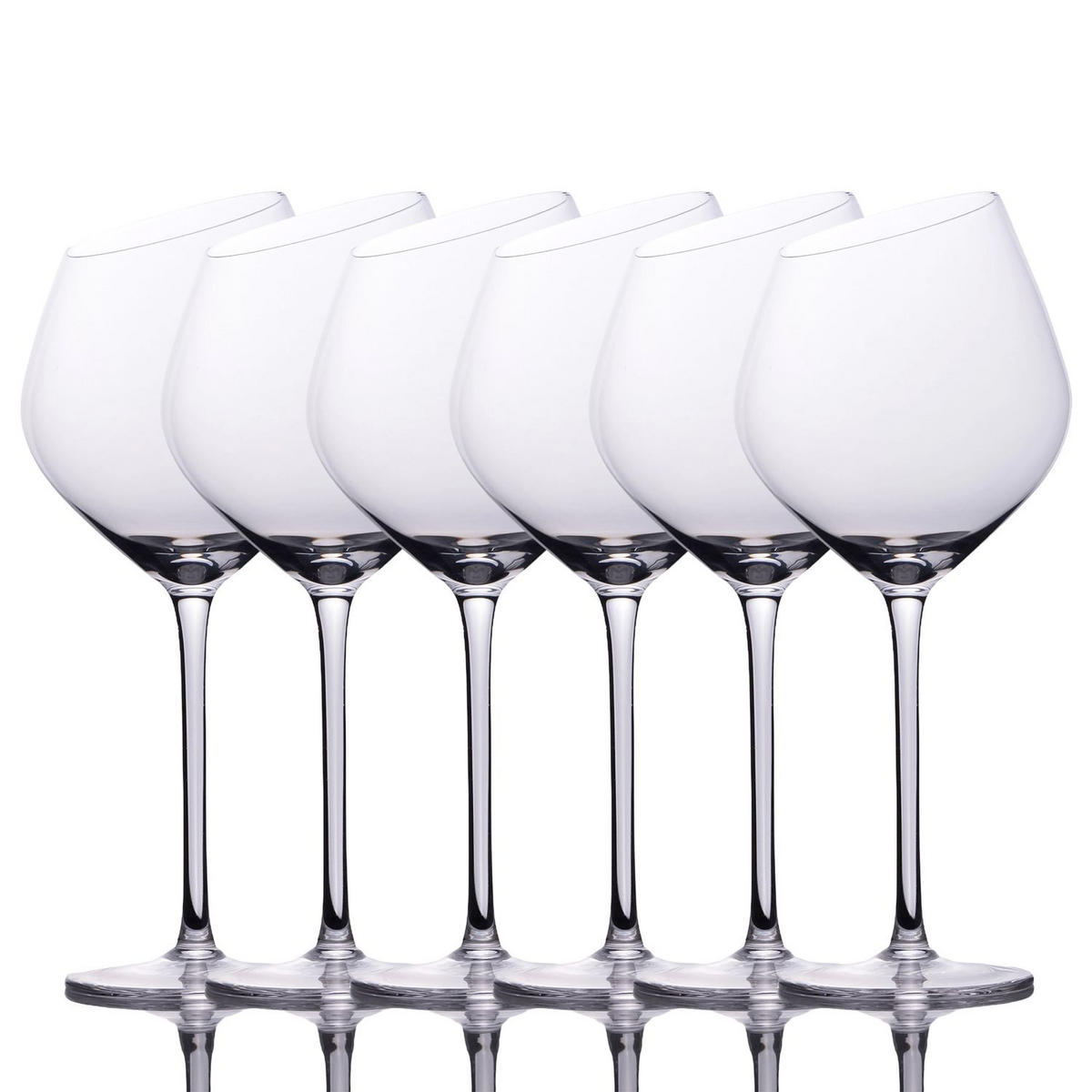 WEIN GLAS SET moderne Kante 470 ml (6er-Set) - Transparent, Glas (0.47L) - Intirilife