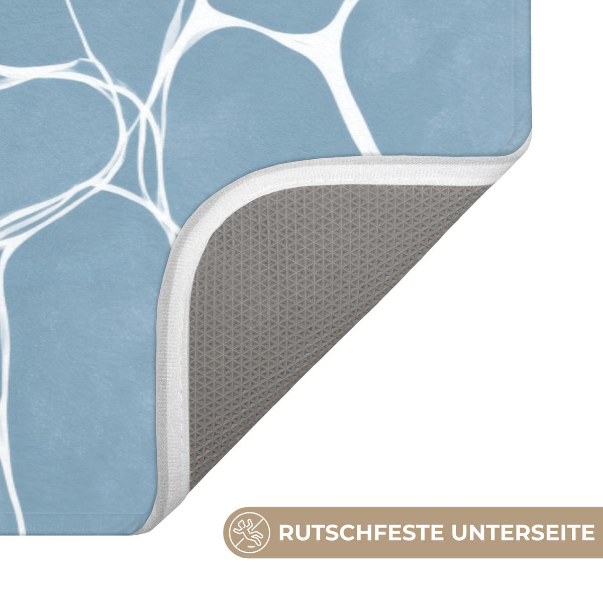 BADEMATTE Organisch - Muster - Blau 120x60 cm - Hellblau, Kunststoff/Textil (120/60cm)