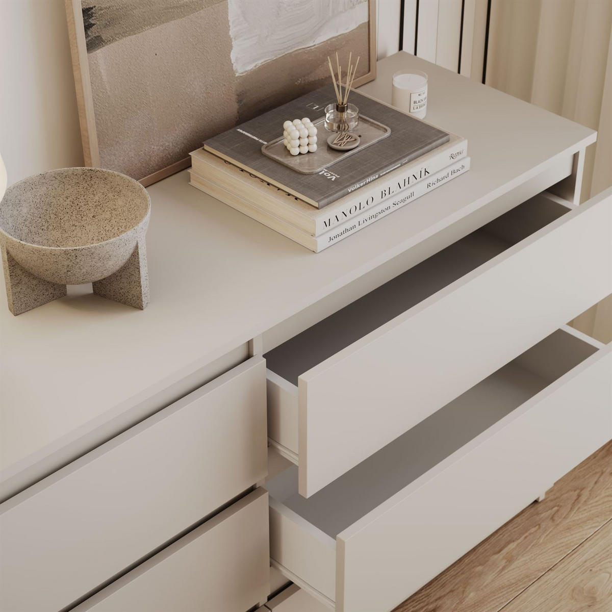 SIDEBOARD HANA M6 Kaschmir 120cm - Kaschmir, Holzwerkstoff (120/74.4/30cm) - Lookway