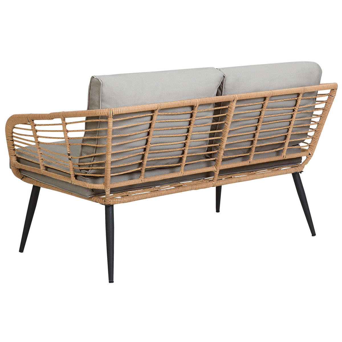 4-SITZER LOUNGE SET Rattan Natürlich Corinth Ii - Naturfarben, Kunststoff - Beliani